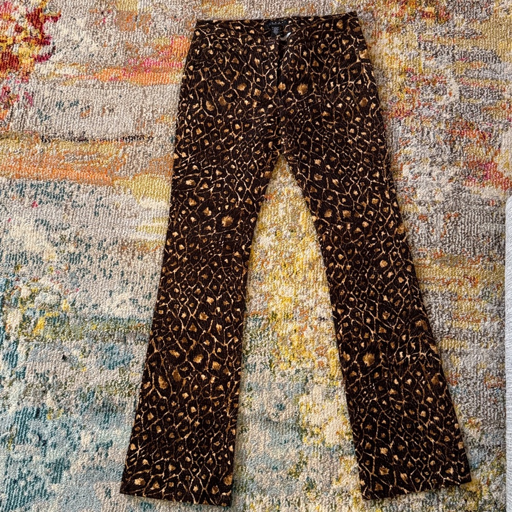 Laundry By Shelli Segal Brown Animal Print Pants
